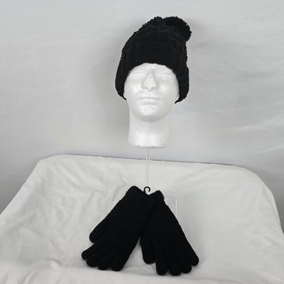 David and Young Hat & Gloves Women's OSFM Black Beanie Knit Very Soft NWT - Picture 16 of 16